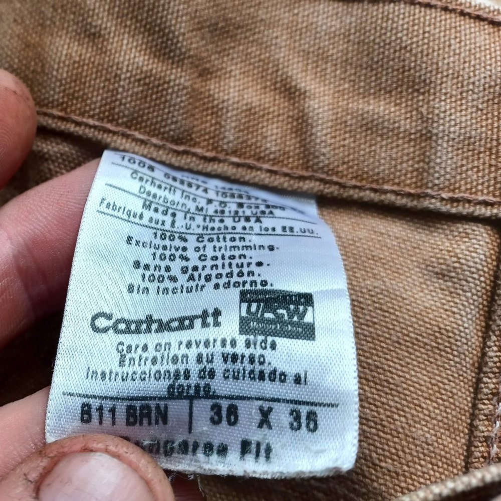 Carhart Dickies 36x36 Tan The Origginal Work Pant Pre Stained with paint splash